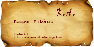 Kasper Antónia névjegykártya